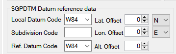 7. $GPDTM Datum 
reference data