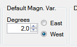 2. Default Magnetic Variation