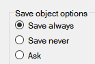 3. Save object options