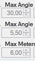 3. Max angle/max meters        